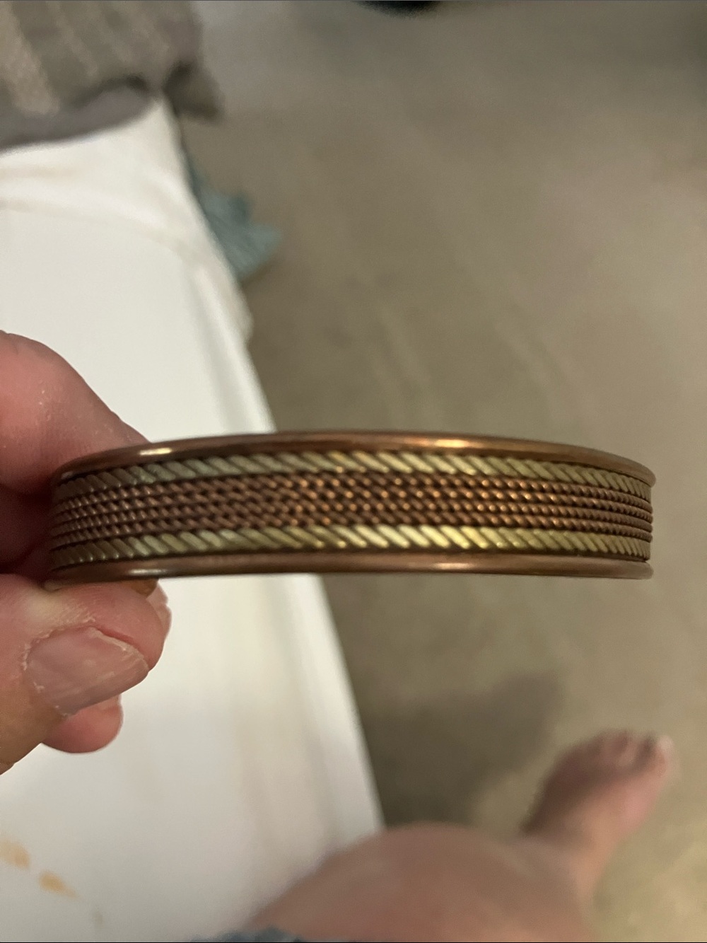 Minimalist Brown copper  Cuff Bracelet